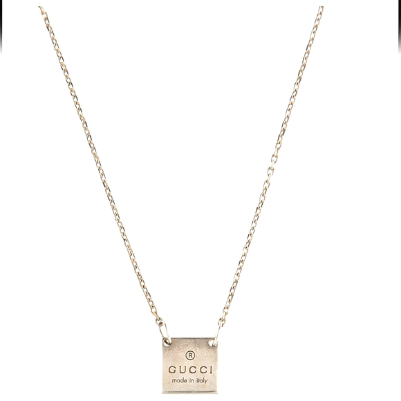 Gucci Gold Minimalist Necklace with Square Pendant - Picture 1 of 3